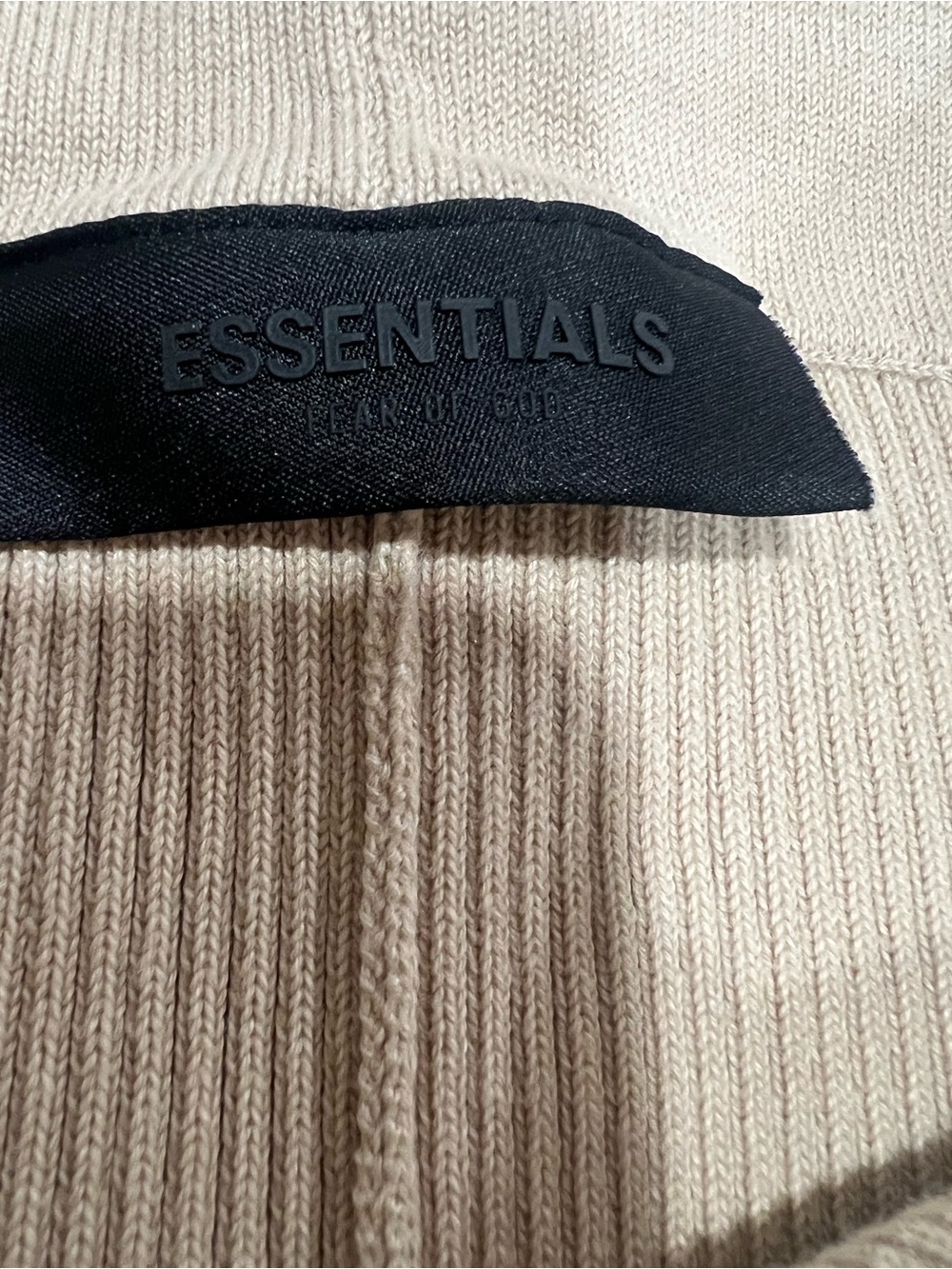 Essentials Fear of God Ribbed High-Rise Leggings in Beige - Picture 6 of 12